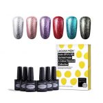 Platinum Gel Nail Polish Kit Soak Off UV LED Gel Polish Varnish Lacquer - 6pcs Platinum Gel Nail