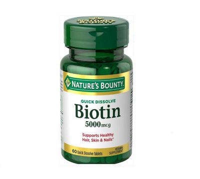 Hair, Skin & Nail - Nature's Bounty Biotin 5000 mcg, 60 Quick Dissolve Tablets