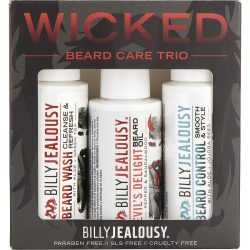 WICKED BEARD CARE TRIO SET: BEARD WASH 2 OZ & BEARD CONTROL 2 OZ & DEVIL'S DELIGHT BEARD OIL 2 OZ - BILLY JEALOUSY by Billy Jealousy