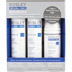 3 PIECE - BOS REVIVE NOURISHING SHAMPOO FOR NON COLOR TREATED HAIR 5.1 OZ & BOS REVIVE VOLUMIZING CONDITIONER FOR NON COLOR TREATED HAIR 5.1 OZ & BOS REVIVE THICKENING TREATMENT FOR NON COLOR TREATED HAIR 3.4 OZ - BOSLEY by Bosley