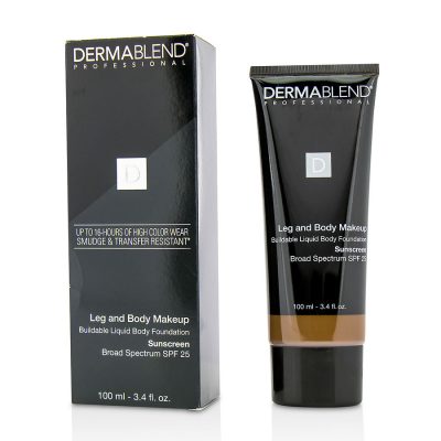 Leg and Body Make Up Buildable Liquid Body Foundation Sunscreen Broad Spectrum SPF 25 - #Deep Natural 85N --100ml/3.4oz - Dermablend by Dermablend