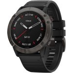 Garmin 010-02157-10 fenix 6X Sapphire Multisport GPS Watch (Carbon Gray DLC with Black Band)