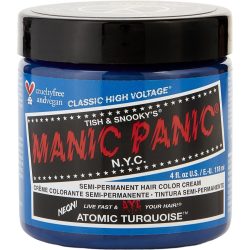 HIGH VOLTAGE SEMI-PERMANENT HAIR COLOR CREAM - # ATOMIC TURQUOISE 4 OZ - MANIC PANIC by Manic Panic