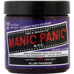 HIGH VOLTAGE SEMI-PERMANENT HAIR COLOR CREAM - # PLUM PASSION 4 OZ - MANIC PANIC by Manic Panic
