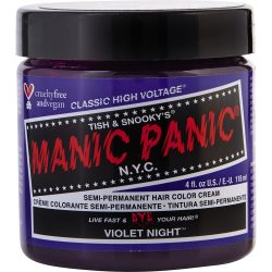 HIGH VOLTAGE SEMI-PERMANENT HAIR COLOR CREAM - # VIOLET NIGHT 4 OZ - MANIC PANIC by Manic Panic