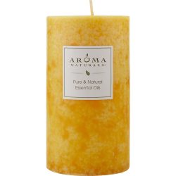 ONE 2.75 X 5 inch PILLAR AROMATHERAPY CANDLE.  COMBINES THE ESSENTIAL OILS OF LAVENDER AND TANGERINE TO CREATE A FRAGRANCE THAT REDUCES STRESS.  BURNS APPROX. 70 HRS - RELAXING AROMATHERAPY by Relaxing Aromatherapy