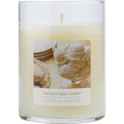 ONE 4.5 inch GLASS PILLAR SCENTED CANDLE.  COMBINES SWEET CREAMY VANILLA AND COCONUT TO CREATE A DELIGHTFUL FRAGRANCE. BURNS APPROX. 70 HRS. - VANILLA CREAM SCENTED by Vanilla Cream Scented