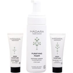 Become Organic Deep Moisture Starter Set: Moisture Fluid 25Ml + Night Cream 25Ml + Purifying Foam 150Ml --3Pcs - Madara By Madara