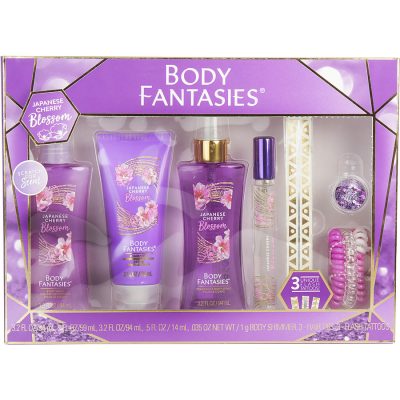 Body Spray 3.2 Oz & Lotion Cream 2 Oz & Body Wash 3.2 Oz & Edt Spray 0.5 Oz & Body Shimmer