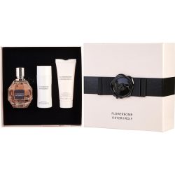 Eau De Parfum Spray 1.7 Oz & Body Cream 1.3 Oz & Shower Gel 1.7 Oz - Flowerbomb By Viktor & Rolf