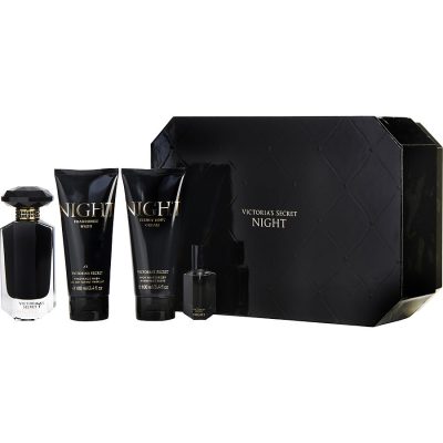 Eau De Parfum Spray 1.7 Oz & Body Cream 3.4 Oz & Fragrance Wash 3.4 Oz & Eau De Parfum Spray 0.25 Oz - Victoria'S Secret Night By Victoria'S Secret