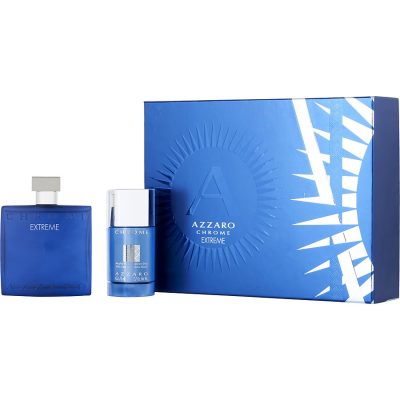 Eau De Parfum Spray 3.3 Oz & Deodorant Stick 2.6 Oz - Chrome Extreme By Azzaro
