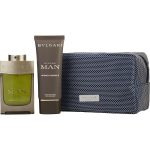 Eau De Parfum Spray 3.4 Oz & Aftershave Balm 3.4 Oz & Pouch - Bvlgari Man Wood Essence By Bvlgari