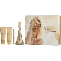 Eau De Parfum Spray 3.4 Oz & Body Lotion 3 Oz & Shower Gel 3 Oz & Eau De Parfum Spray 0.34 Oz Mini - Rihanna Nude By Rihanna