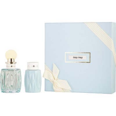 Eau De Parfum Spray 3.4 Oz & Body Lotion 3.4 Oz - Miu Miu L'Eau Bleue By Miu Miu