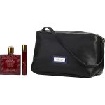 Eau De Parfum Spray 3.4 Oz & Eau De Parfum Travel Spray 0.33 Oz & Toiletry Bag - Versace Eros Flame By Gianni Versace