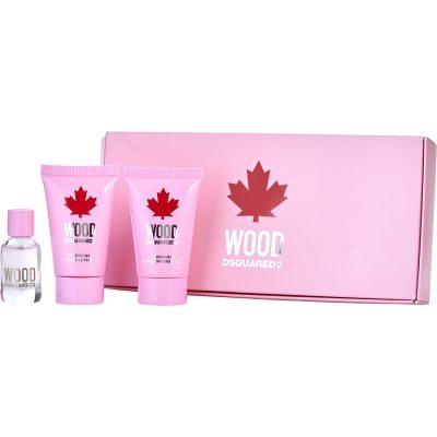 Edt Spray 0.17 Oz & Body Lotion 0.8 Oz & Shower Gel 0.8 Oz - Dsquared2 Wood By Dsquared2
