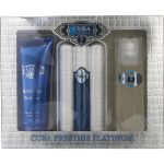 Edt Spray 3 Oz & Aftershave Spray 3.3 Oz & Shower Gel 6.7 Oz - Cuba Prestige Platinum By Cuba