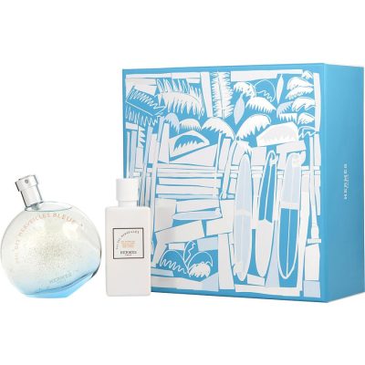 Edt Spray 3.3 Oz & Body Lotion 2.7 Oz - Eau Des Merveilles Bleue By Hermes