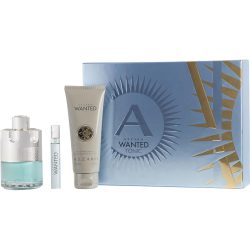 Edt Spray 3.3 Oz & Hair & Body Shampoo 3.4 Oz & Edt Spray 0.25 Oz Mini - Azzaro Wanted Tonic By Azzaro
