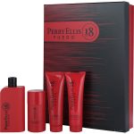 Edt Spray 3.4 Oz & Aftershave Balm 3 Oz & Deodorant Stick 2.75 Oz & Shower Gel 3 Oz - Perry Ellis 18 Fuego By Perry Ellis