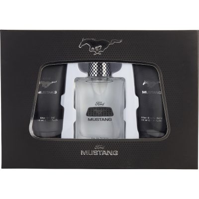 Edt Spray 3.4 Oz & Aftershave Balm 3.4 Oz & Shower Gel 3.4 Oz - Mustang By Estee Lauder