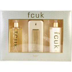 Edt Spray 3.4 Oz & Body Lotion 8.4 Oz & Fragrance Mist 8.4 Oz - Fcuk By French Connection