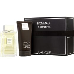 Edt Spray 3.4 Oz & Hair And Shower Gel 5.7 Oz - Lalique Hommage A L'Homme By Lalique