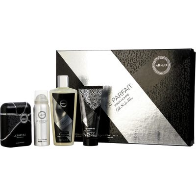 Edt Spray 3.4 Oz & Shower Gel 3.4 Oz & Perfume Body Spray 1.7 Oz & Shampoo 8.4 Oz - Armaf Le Parfait By Armaf