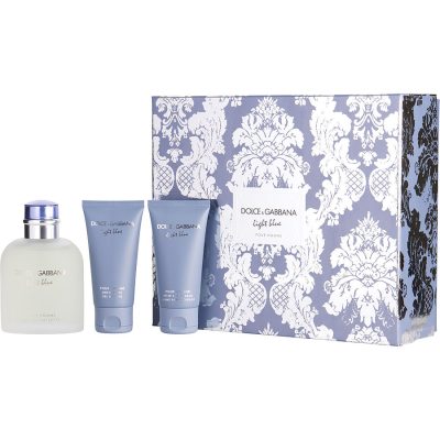 Edt Spray 4.2 Oz & Aftershave Balm 1.6 Oz & Shower Gel 1.6 Oz - D & G Light Blue By Dolce & Gabbana