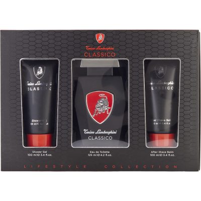 Edt Spray 4.2 Oz & Aftershave Balm 3.4 Oz & Shower Gel 3.4 Oz - Lamborghini Classico By Tonino Lamborghini