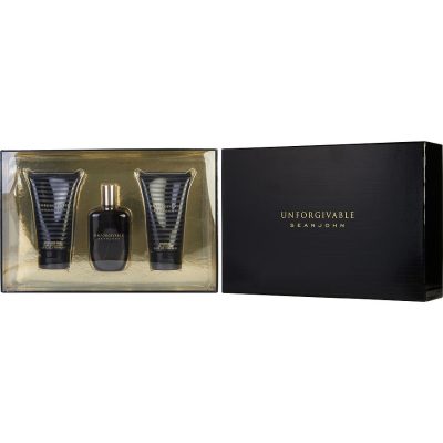 Edt Spray 4.2 Oz & Aftershave Balm 3.4 Oz & Shower Gel 3.4 Oz - Unforgivable By Sean John