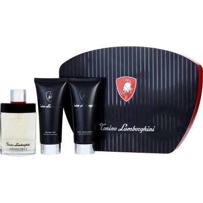 Edt Spray 4.2 Oz & Aftershave Balm 5 Oz & Shower Gel 5 Oz - Lamborghini Invincibile By Tonino Lamborghini