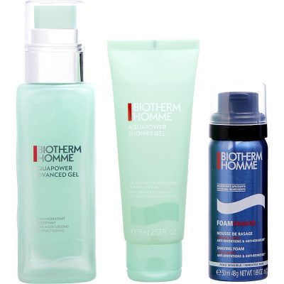 Homme Aquapower Set: Advanced Gel 75Ml + Foamshaver 50Ml + Shower Gel 75Ml --3Pcs - Biotherm By Biotherm