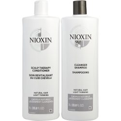 System 1 Scalp Therapy Conditioner And Cleanser Shampoo For Natural Hair With Light Thinning Liter Duo - Nioxin By Nioxin