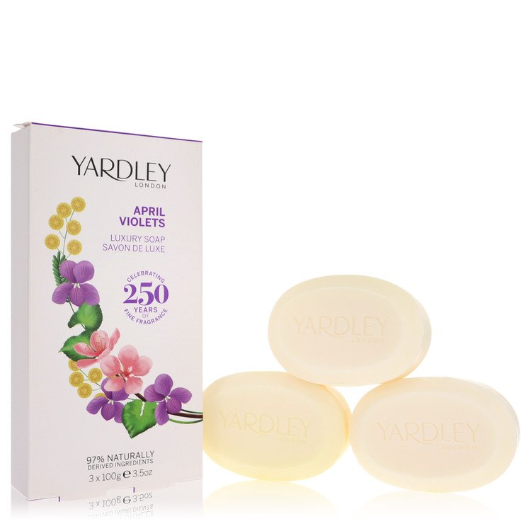 April Violets Perfume By Yardley London 3 x 3.5 oz Soap April Violets Perfume By Yardley London 3 x 3.5 oz Soap