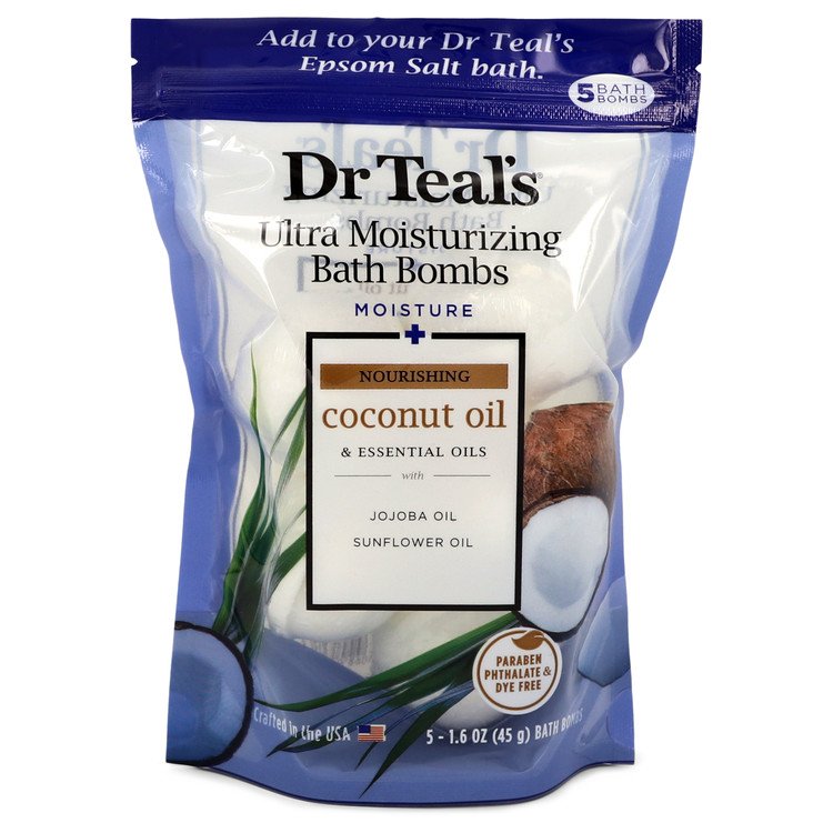 Dr Teal's Ultra Moisturizing Bath Bombs Cologne By Dr Teal's Five (5) 1.6 oz Moisture Rejuvinating Bath Bombs with Coconut oil Dr Teal's Ultra Moisturizing Bath Bombs Cologne By Dr Teal's Five (5) 1.6 oz Moisture Rejuvinating Bath Bombs with Coconut oil