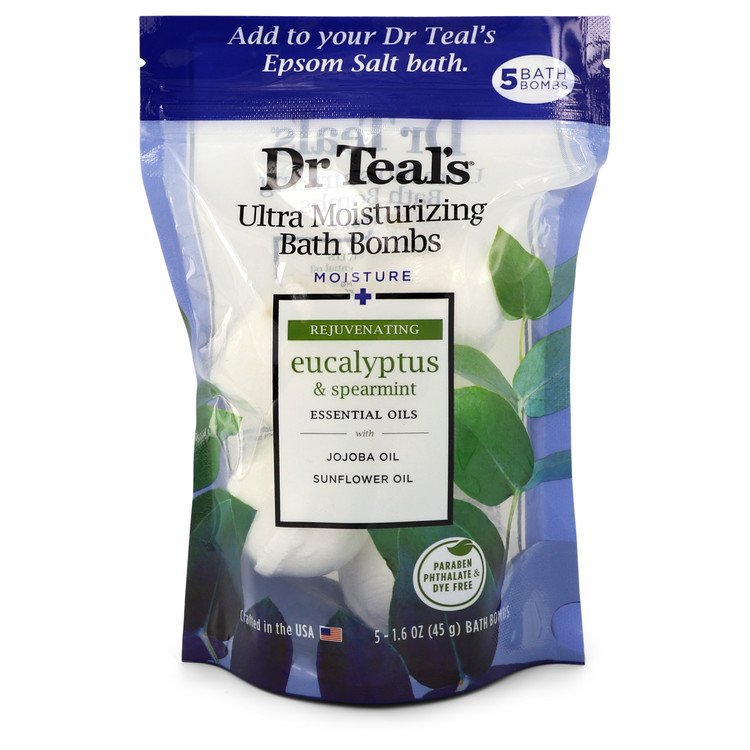 Dr Teal's Ultra Moisturizing Bath Bombs Cologne By Dr Teal's Five (5) 1.6 oz Moisture Rejuvinating Bath Bombs with Eucalyptus & Spearmint Dr Teal's Ultra Moisturizing Bath Bombs Cologne By Dr Teal's Five (5) 1.6 oz Moisture Rejuvinating Bath Bombs with Eucalyptus & Spearmint