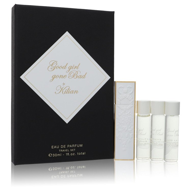 Good Girl Gone Bad Perfume By Kilian 4 x 0.25 oz Travel Spray includes 1 White Travel Spray with 4 Refills Good Girl Gone Bad Perfume By Kilian 4 x 0.25 oz Travel Spray includes 1 White Travel Spray with 4 Refills